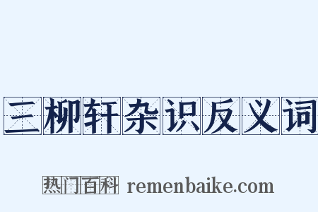 三柳轩杂识反义词是什么意思的图片